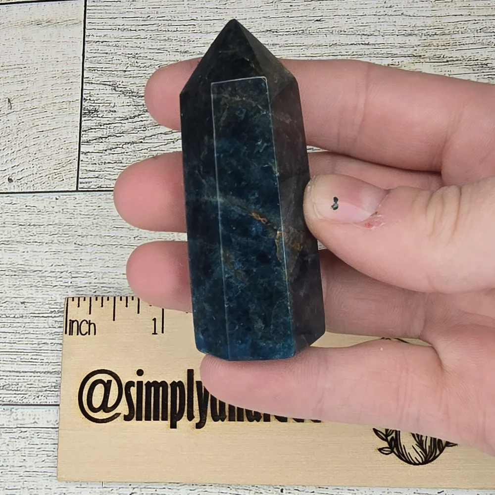 Dark Blue Apatite Crystal Tower